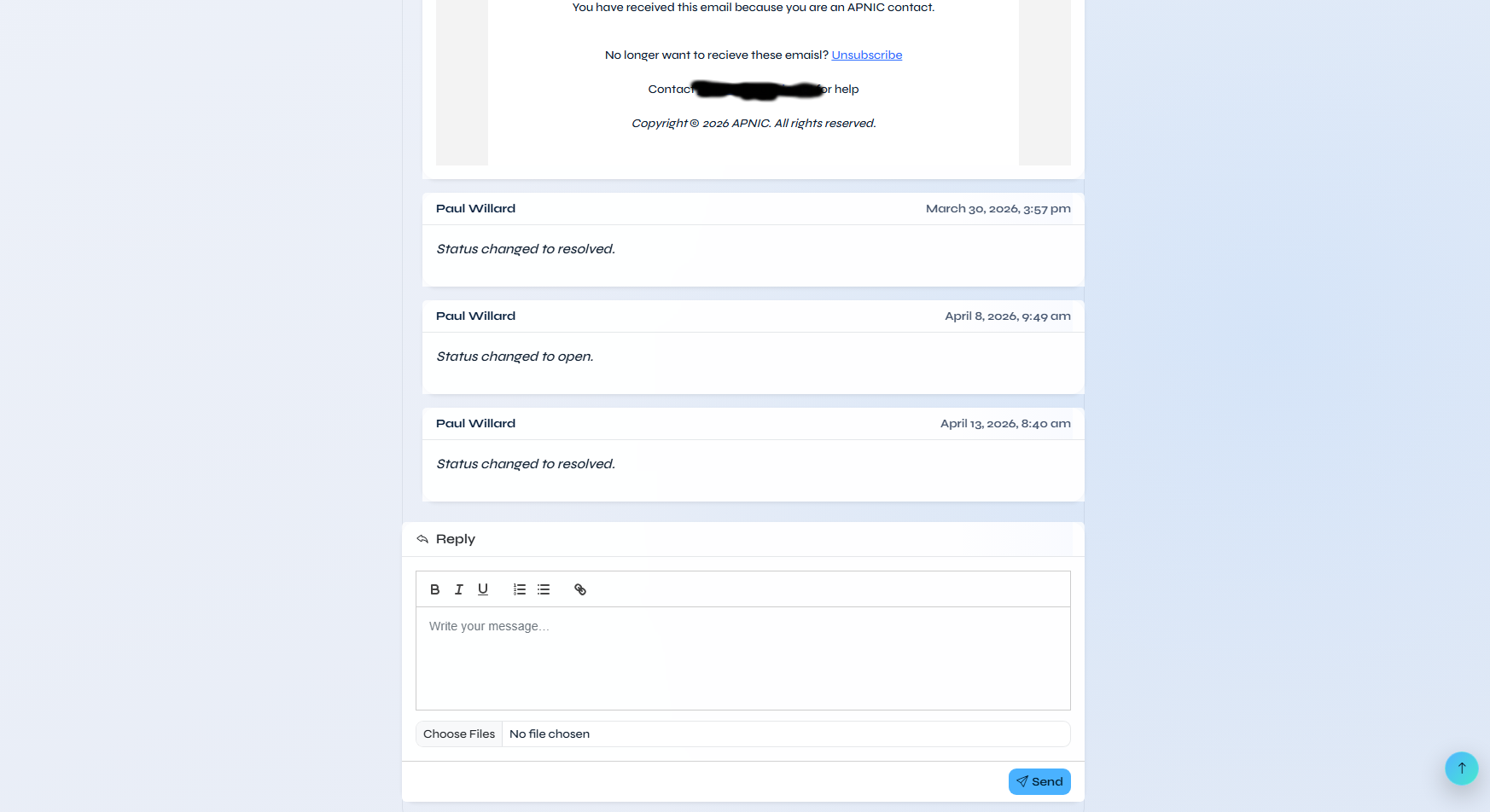 Customer Portal Reply