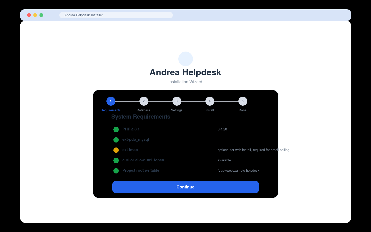 Web Installer Requirements