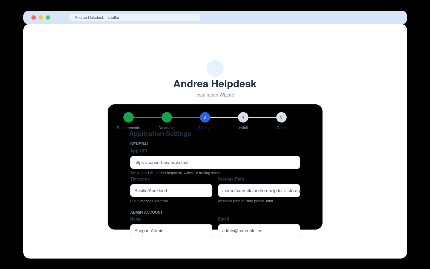 Web Installer Settings
