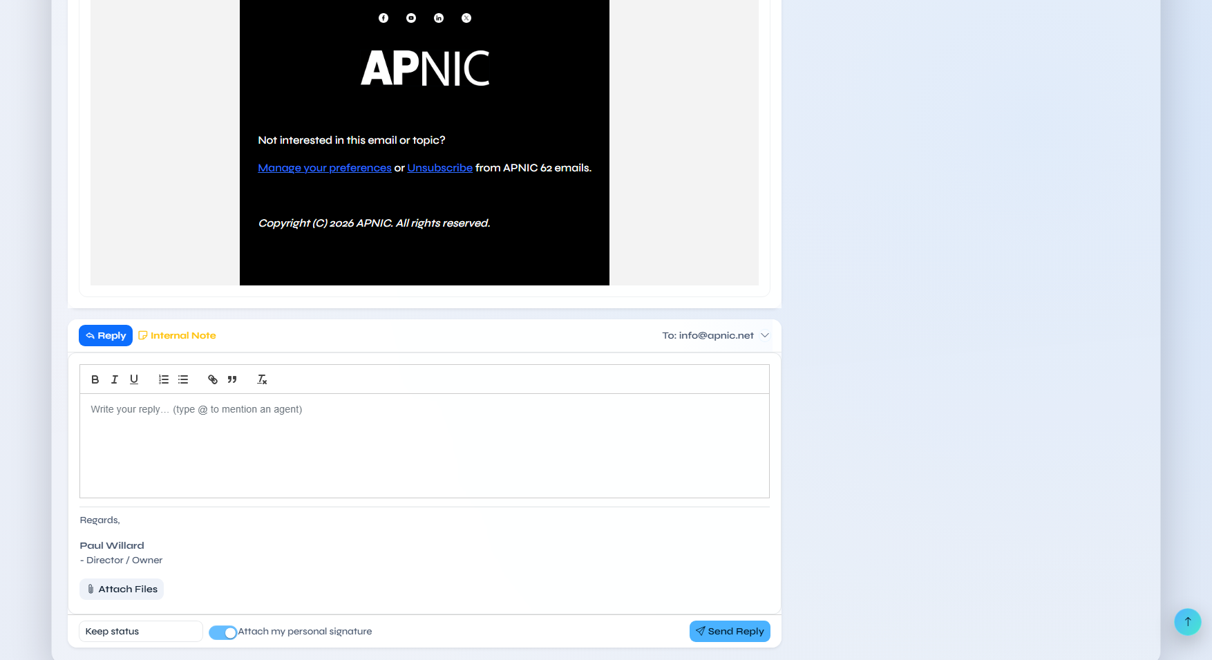 Ticket Detail Reply Or Internal Note